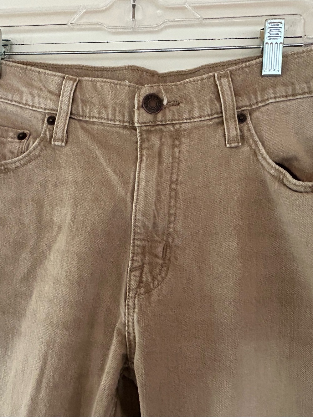 Goodfellow & Co Tan Slim Straight Jeans, 34W x 30L Beautifully Distressed Finish - Picture 3 of 6